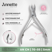 Cleste profesional pentru cuticula 5mm AnnetteNails AN CN-70-05
