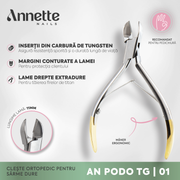 Clește ortopedic pentru sârme dure Tungsten AnnetteNails AN PODO TG-01
