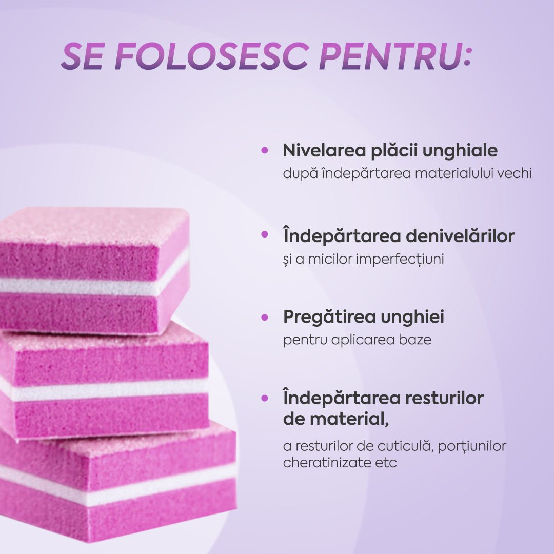 Set Mini Buffer 50 buc 100/180 grit Roz Annette Nails MBF-01P-S50