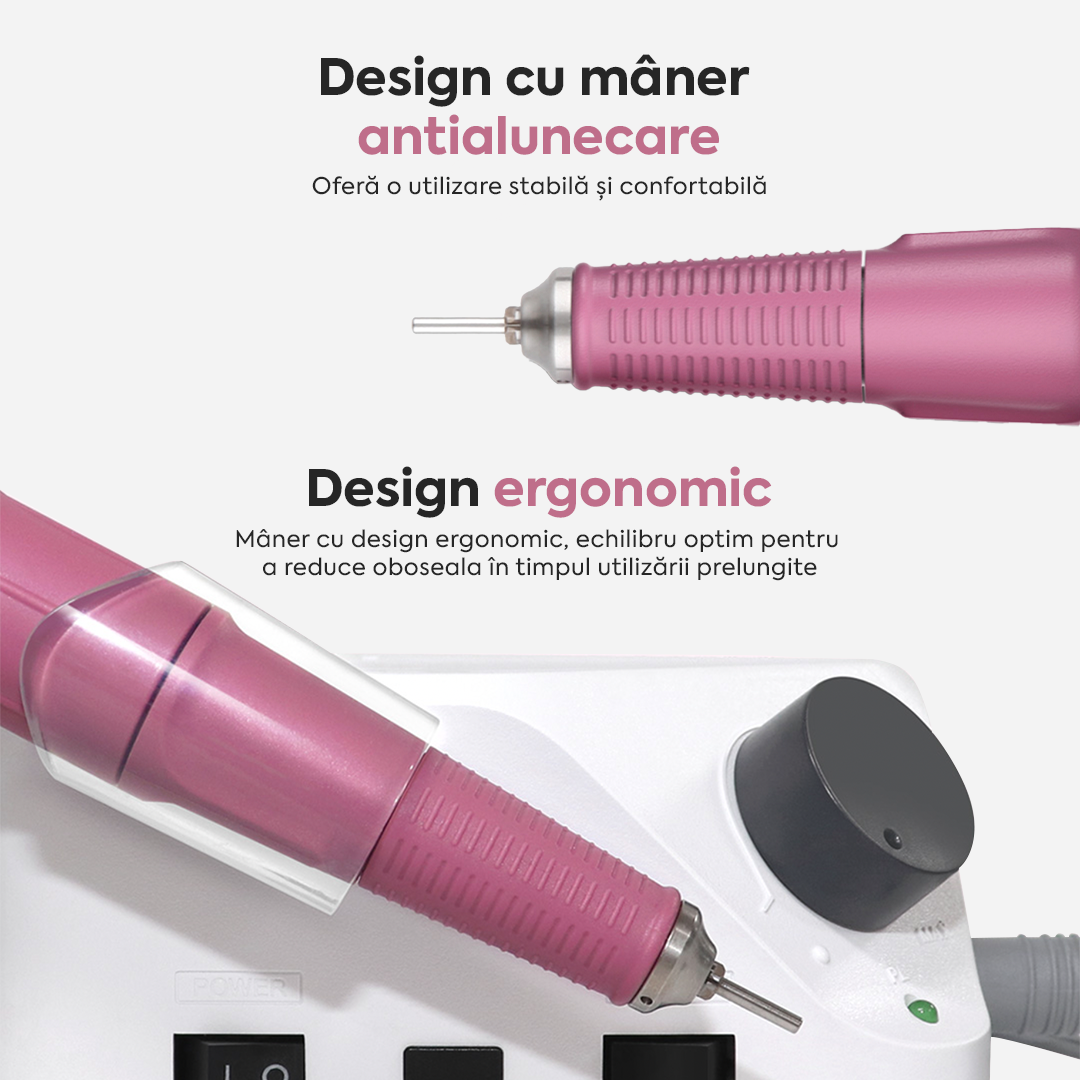 Freza Unghii Profesionala Brillian B350D Saeshin + Mandrina H350 Pink 35K RPM