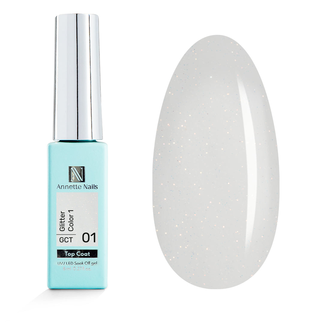 Top Coat Glitter Color 1 GCT-01 - 8ml Annette Nails
