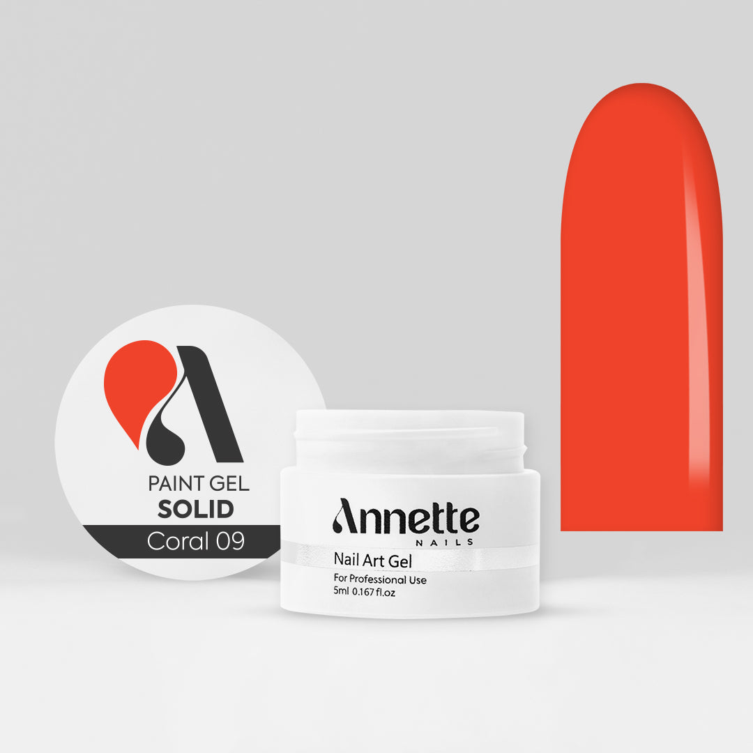 Paint Gel Solid Coral 09 Wipe - 5ml Annette Nails GPS-09