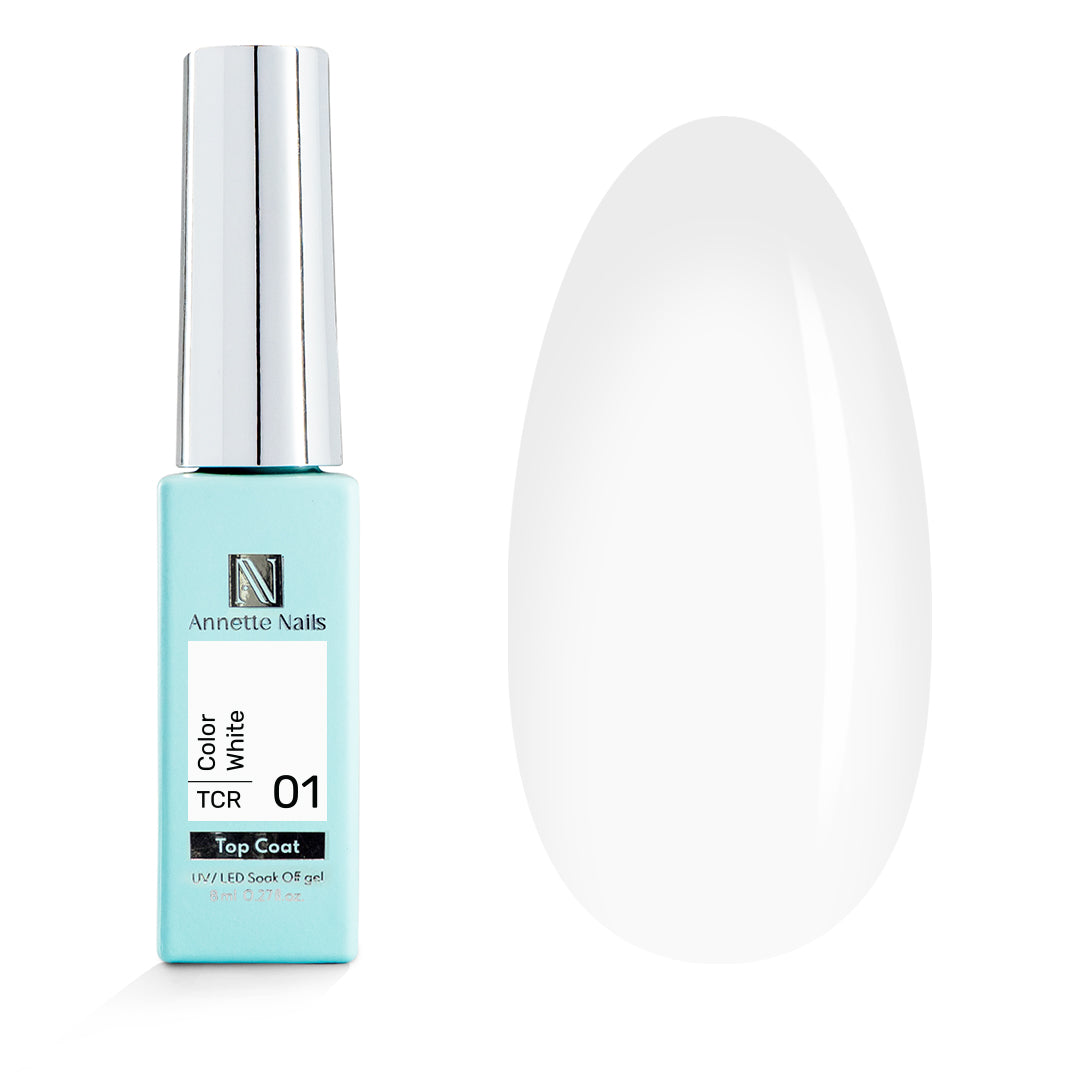 Top Coat Color 1 White - 8ml Annette Nails TCR-01