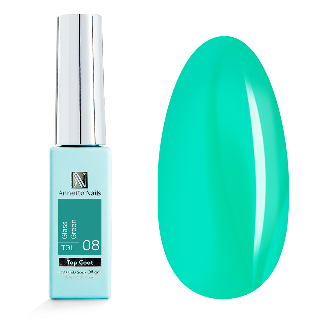 Top Coat Glass 8 Green - 8ml Annette Nails TGL-08