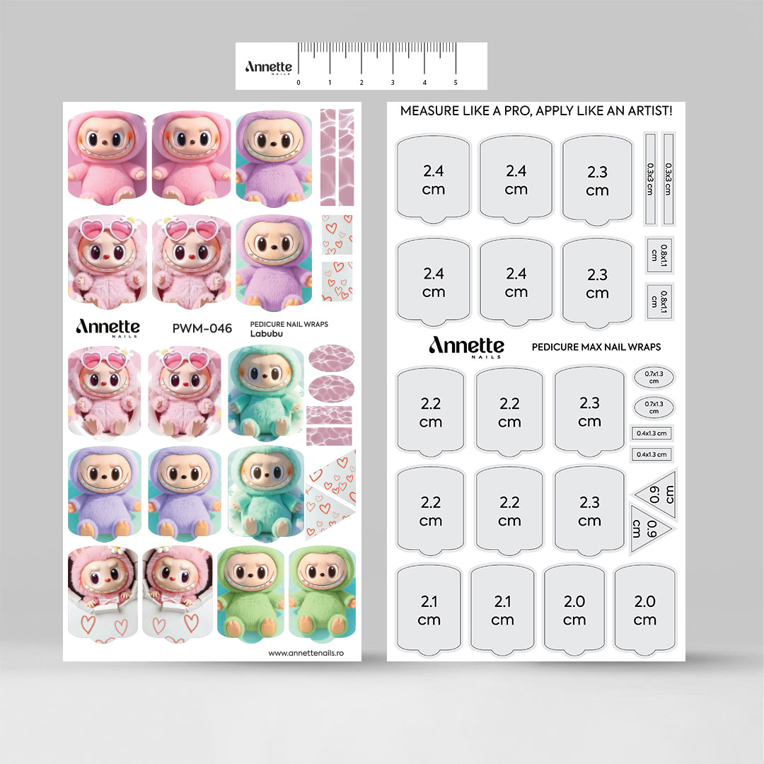 Nail Wraps Pedichiura MAX Labubu 46 Annette Nails PWM-046 LIMITED EDITION