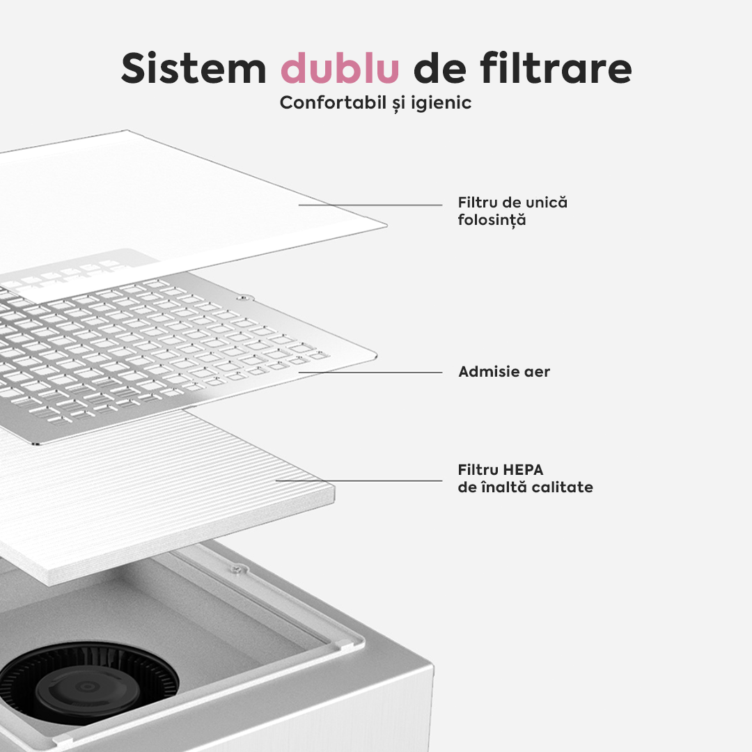 Aspirator Unghii Manichiura Brillian MediAir Saeshin 60W 4600RPM – Silver