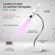 Lampa UV Mini Annette Nails cu Suport Detasabil, 9W