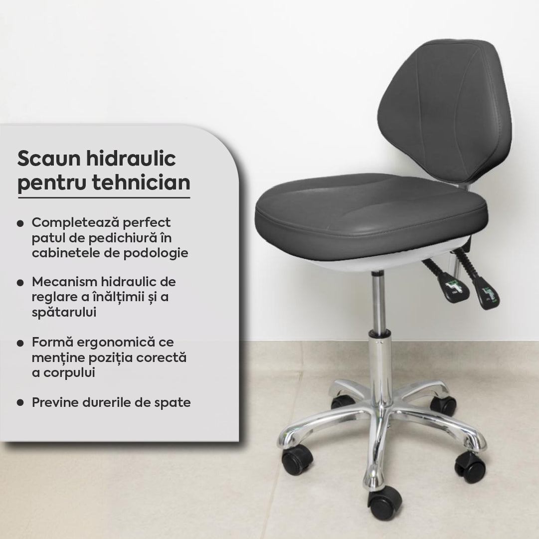 Pat Cosmetica Electric 4 Motoare + Scaun Hidraulic Tehnician - Gri