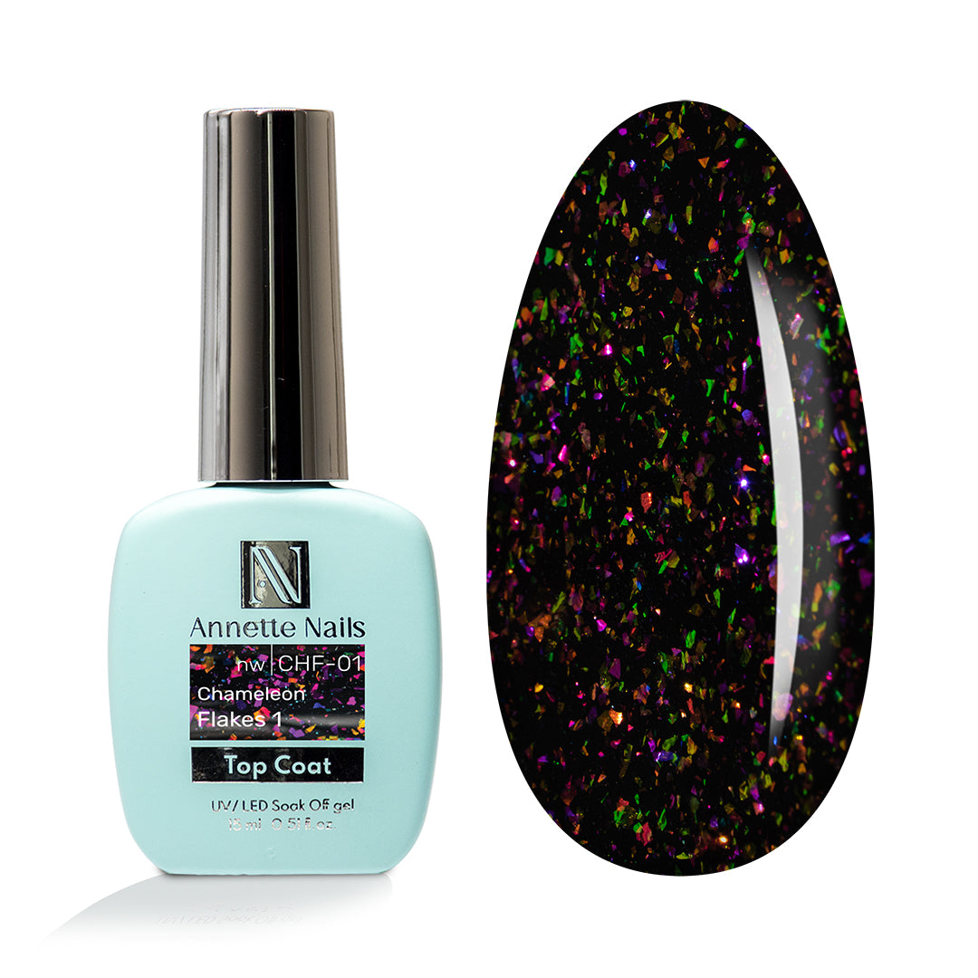 Top Coat AnnetteNails Chameleon flakes 1 no wipe CHF-01 - 12ml